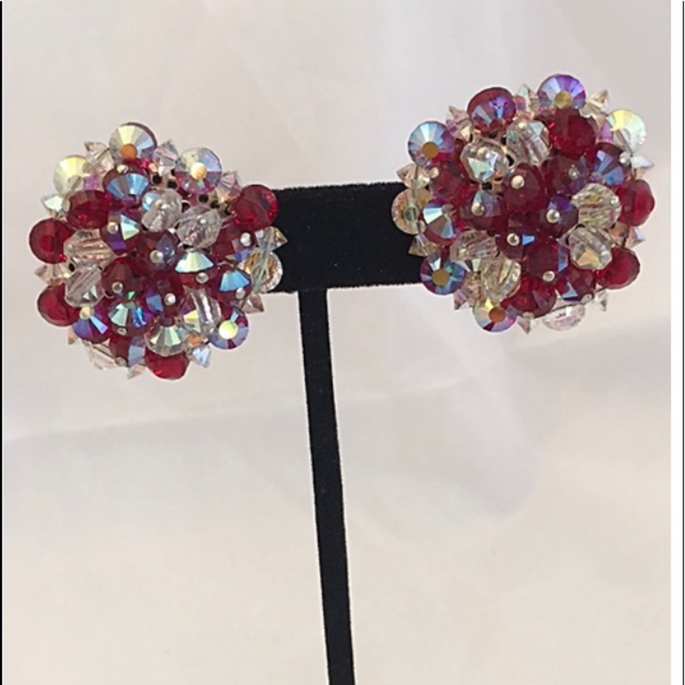 Earrings, Hobe California, clip on , gold metal and Rein Stones $450. @Wall St
